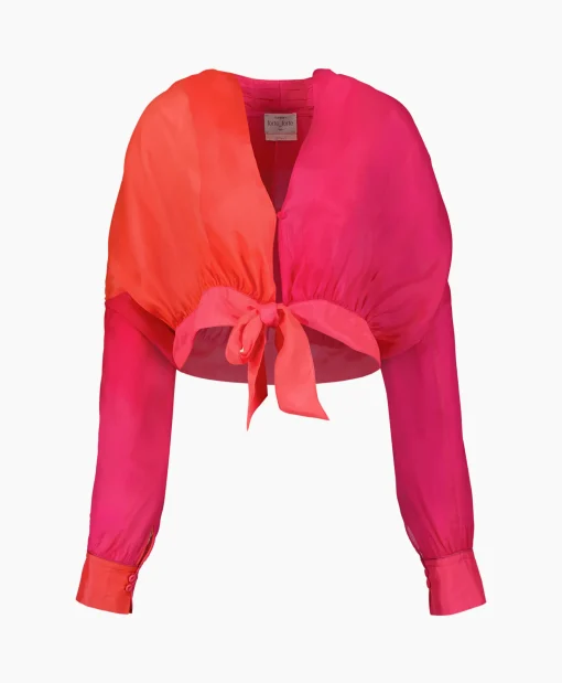 Forte_forte Blouse Crepon Silk Shaded Sash Pink*Dames Blouses