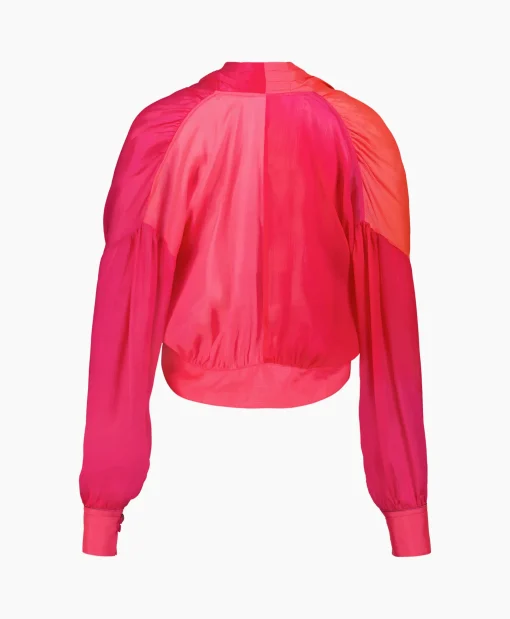 Forte_forte Blouse Crepon Silk Shaded Sash Pink*Dames Blouses