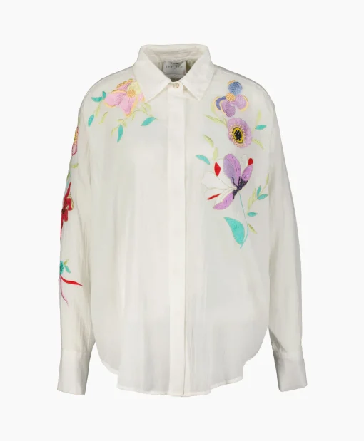 Forte_forte Blouse Heaven Embroidery Cotton Voile Wit*Dames Blouses