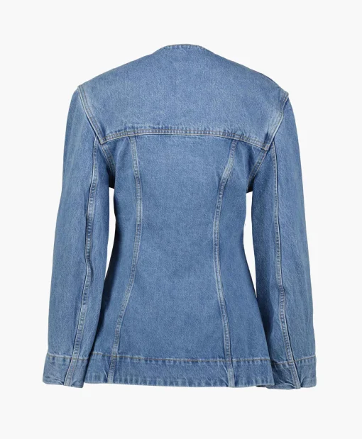 Ganni Jack Cutline Denim Fitted Midden Blauw*Dames Jassen