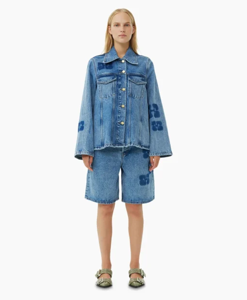 Ganni Jack Patch Denim Blauw*Dames Jassen