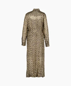 Golden Goose Midi Jurk Golden W's Chemisier Leopard Print Fil C Beige*Dames Jurken