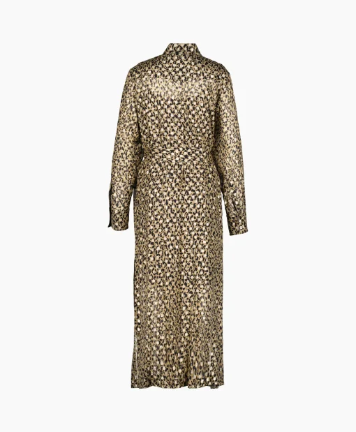 Golden Goose Midi Jurk Golden W's Chemisier Leopard Print Fil C Beige*Dames Jurken
