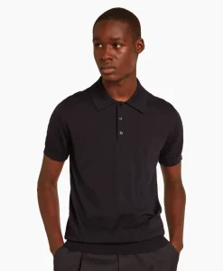 Golden Goose Polo Golden M's Knit Merino Wool Donker Blauw*Heren Polo's