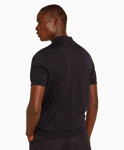 Golden Goose Polo Golden M's Knit Merino Wool Donker Blauw*Heren Polo's