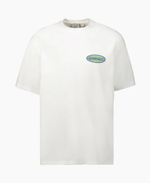 Gramicci T-Shirt Korte Mouw Grammici Oval Wit*Heren T-Shirts