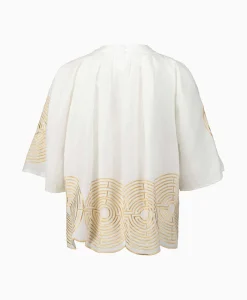Greek Archaic Kori Blouse Pleates Labyrinth Wit*Dames Blouses