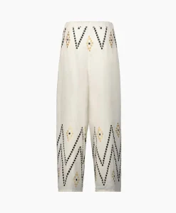 Greek Archaic Kori Pantalon Zig Zag Elastic Waist Ivoor / Naturel*Dames Broeken