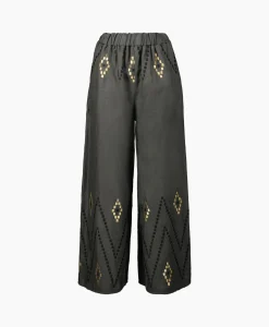 Greek Archaic Kori Pantalon Zig Zag Elastic Waist Khaki*Dames Broeken