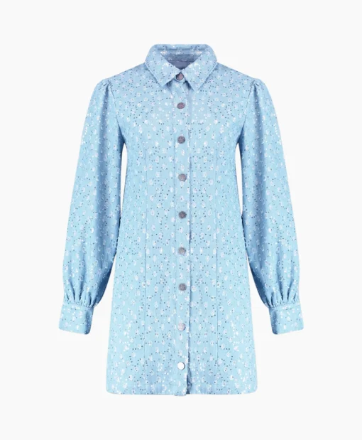 Harper & Yve Harper & Yve Mini Jurk Flo-Dr Licht Blauw*Dames Jurken