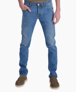 Jacob Cohen Jeans 5 Pkt Super Slim Fit Nick Midden Blauw*Heren Broeken