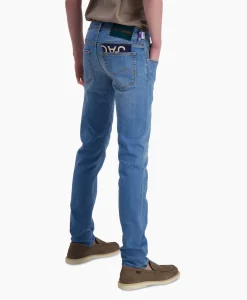 Jacob Cohen Jeans 5 Pkt Super Slim Fit Nick Midden Blauw*Heren Broeken
