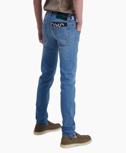 Jacob Cohen Jeans 5 Pkt Super Slim Fit Nick Midden Blauw*Heren Broeken