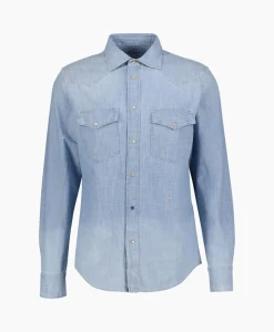 Jacob Cohen Overhemd Western Blauw*Heren Overhemden