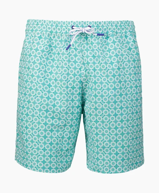 Jacob Cohen Zwembroek Circles Print Groen*Heren Zwembroeken