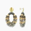Lott. Gioielli Oorbellen Ce Gb Combi Oval M Gold Stripes Groen*Dames Sieraden