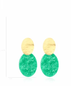 Lott. Gioielli Oorbellen Closed Oval S Midden Groen*Dames Sieraden