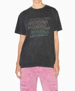 Marant Étoile Marant Etoile T-Shirt Korte Mouw Ziliani-Ga Zwart*Dames T-Shirts & Tops