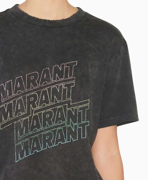 Marant Étoile Marant Etoile T-Shirt Korte Mouw Ziliani-Ga Zwart*Dames T-Shirts & Tops