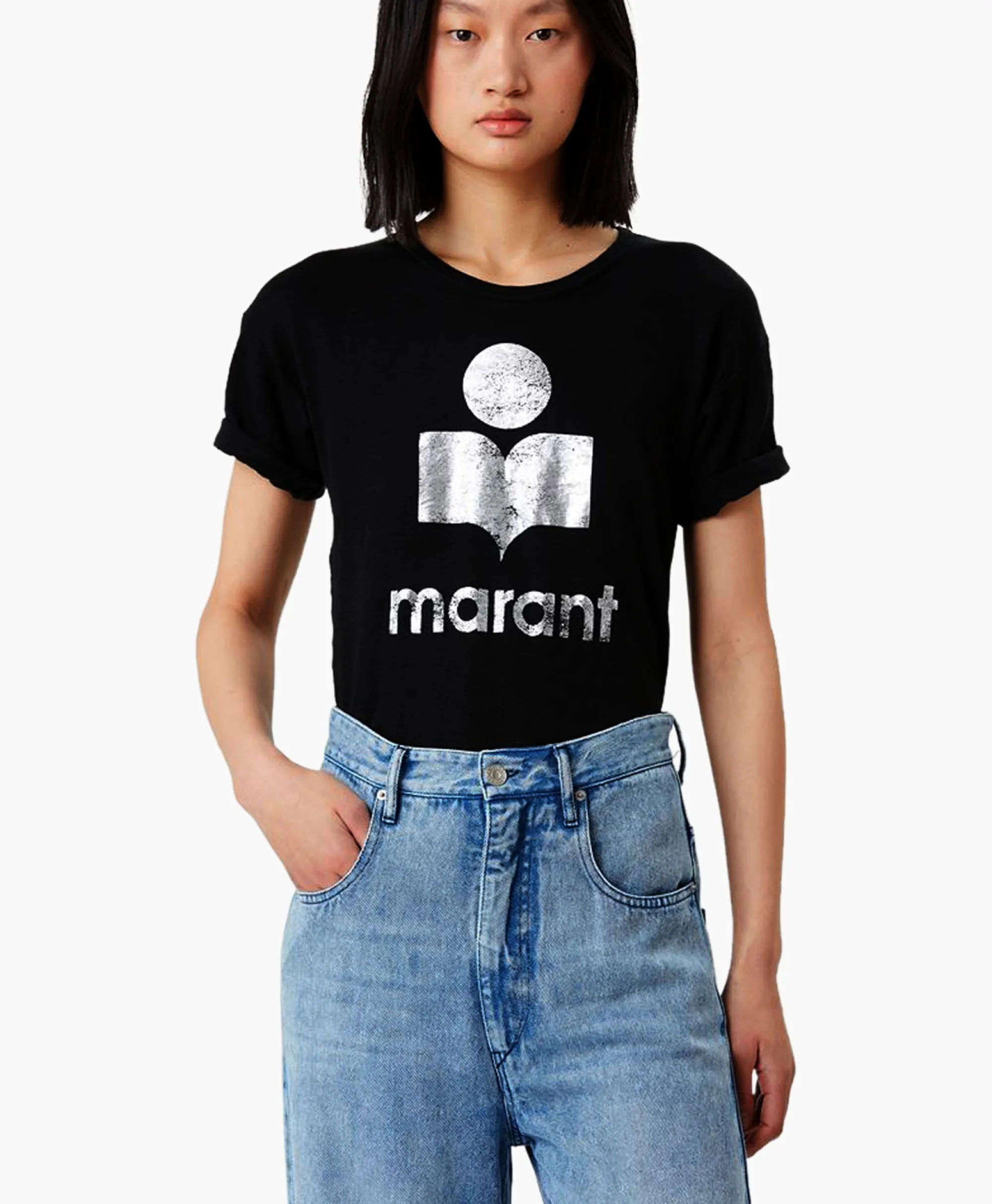 Marant Étoile Marant Etoile T-Shirt Korte Mouw Koldi-Gc Zwart*Dames T-Shirts & Tops