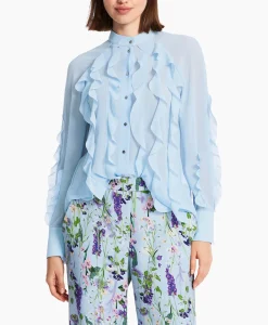 Marccain Collectie Blouse Wc 51.27 W44 Licht Blauw*Dames Blouses