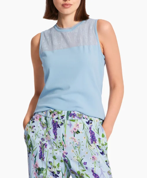 Marccain Collectie Top Wc 61.07 M27 Licht Blauw*Dames T-Shirts & Tops