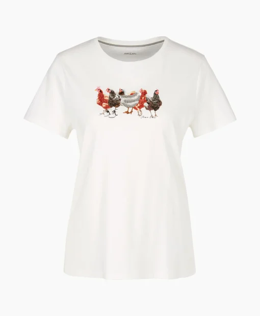 Marccain Collectie T-Shirt Vc 48.32 J66 Off White*Dames T-Shirts & Tops