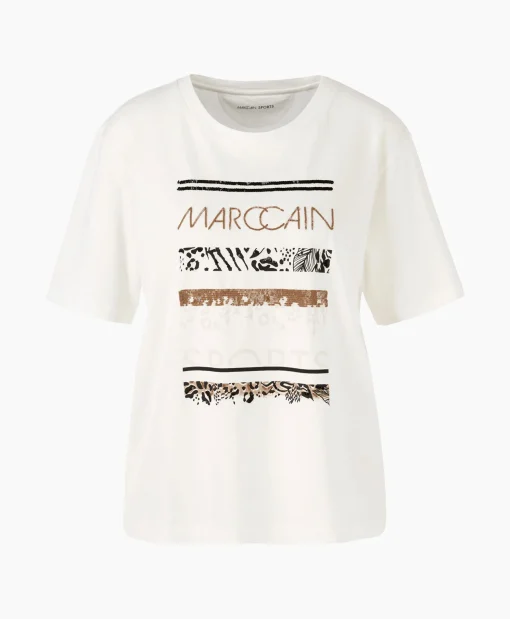 Marccain Sport T-Shirt Ws 48.21 J58 Off White*Dames T-Shirts & Tops