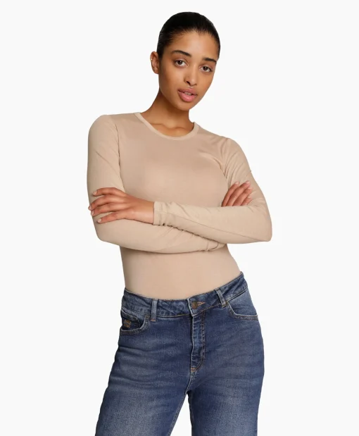 Munthe Longsleeve Lutest Zand*Dames T-Shirts & Tops