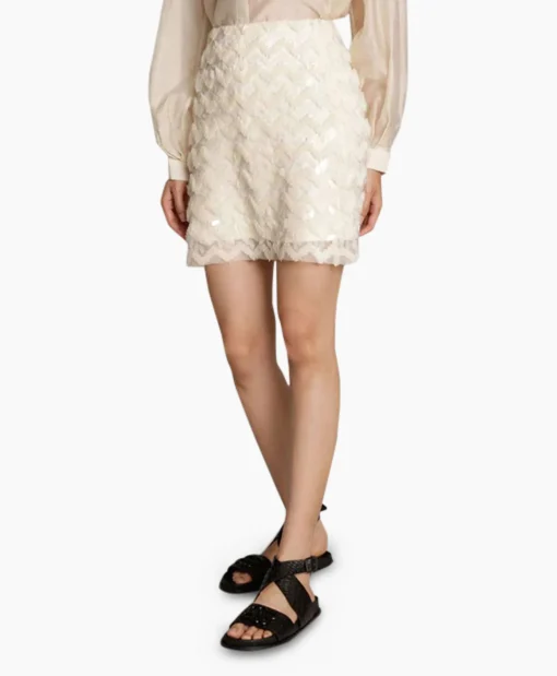 Munthe Minirok Moraine Ecru*Dames Rokken