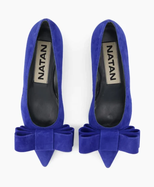 Natan Schoenen Ballerina Cam Electrico Leder Blauw*Dames Instappers