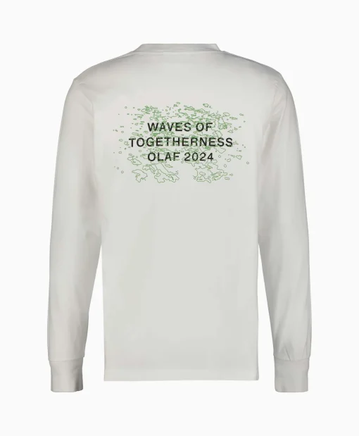 Olaf Hussein Longsleeve Waves Of Togetherness Off White*Heren T-Shirts