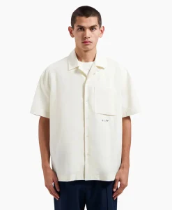 Olaf Hussein Overshirt Cotton Linen Ss Ecru*Heren Jassen