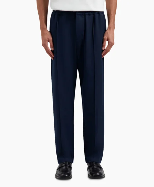 Olaf Hussein Pantalon Pintuck Donker Blauw*Heren Broeken