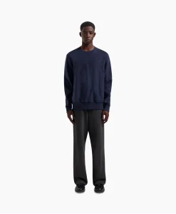 Olaf Hussein Sweater Logo Crewneck Donker Blauw*Heren Truien