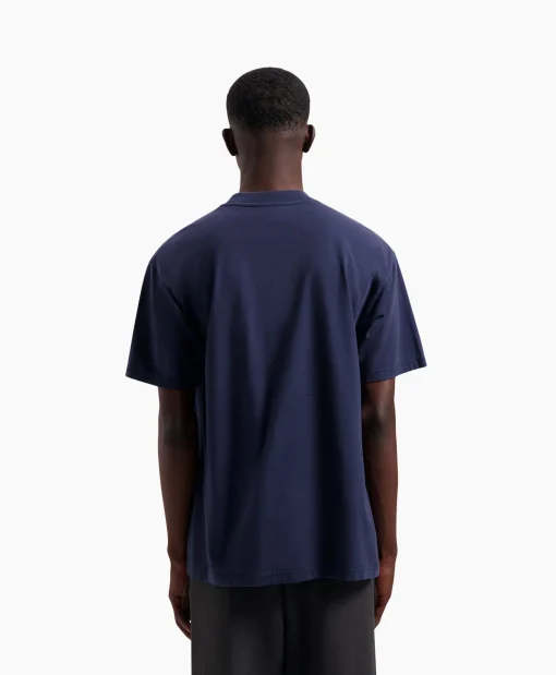 Olaf Hussein T-Shirt Blur Logo Donker Blauw*Heren T-Shirts