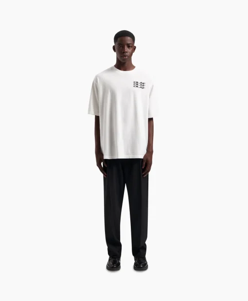 Olaf Hussein T-Shirt Blur Logo Wit*Heren T-Shirts