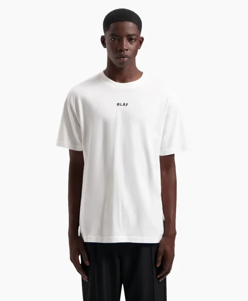 Olaf Hussein T-Shirt Korte Mouw Block Wit*Heren T-Shirts