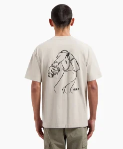 Olaf Hussein T-Shirt Korte Mouw Diver Cement*Heren T-Shirts