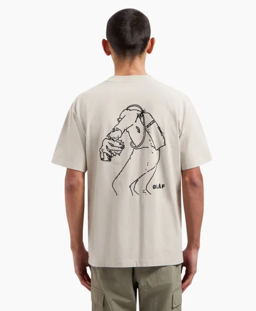 Olaf Hussein T-Shirt Korte Mouw Diver Cement*Heren T-Shirts