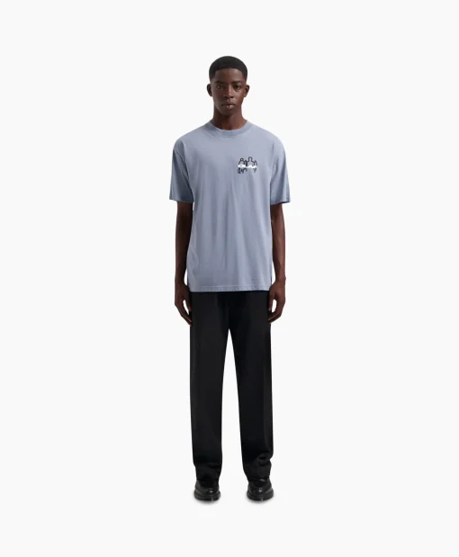 Olaf Hussein T-Shirt Transit Tee Blauw*Heren T-Shirts