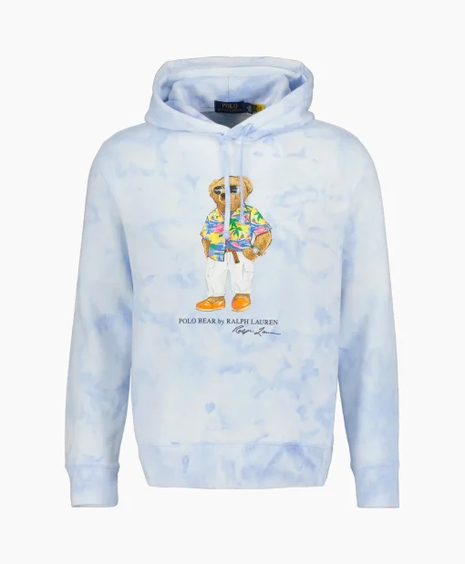 Ralph Lauren Hoodie Riviera Bear Licht Blauw*Heren Truien