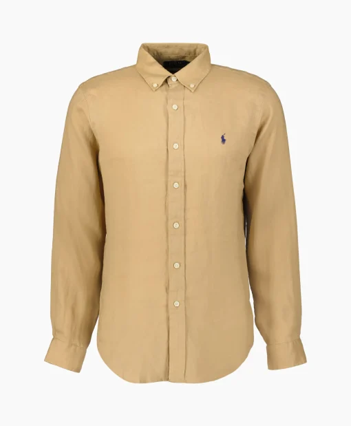 Ralph Lauren Overhemd Linen Camel*Heren Overhemden