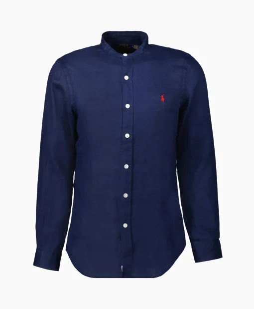 Ralph Lauren Overhemd Pd Linen Donker Blauw*Heren Overhemden