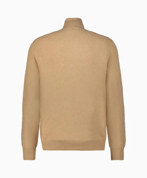 Ralph Lauren Pullover Quarterzip Cotton Beige*Heren Truien