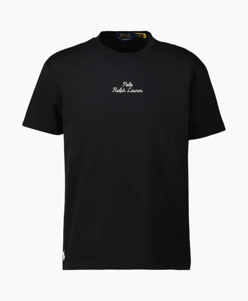 Ralph Lauren T-Shirt Korte Mouw Jersey Mid Logo Zwart*Heren T-Shirts