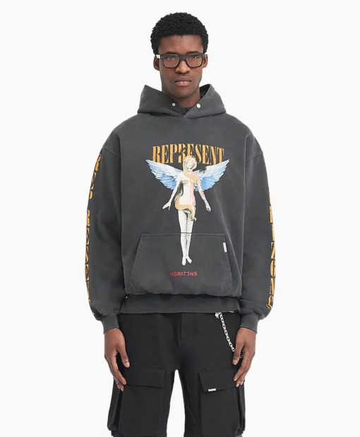 Represent Hoodie Reborn Zwart*Heren Truien