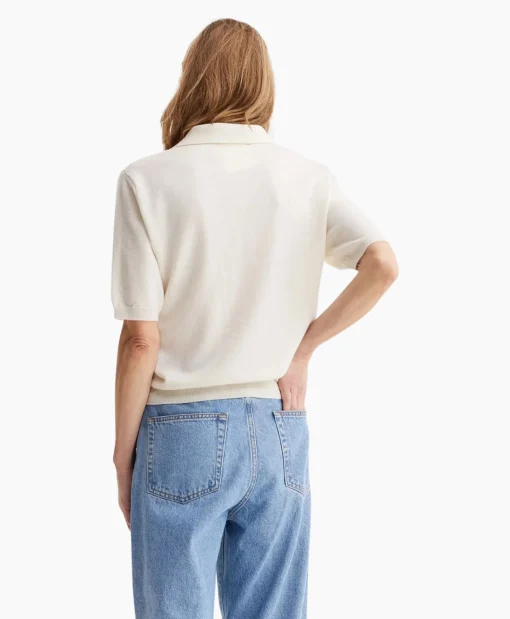 Róhe Rohe Polo Short Sleeve Knitted Ecru*Dames Polo's
