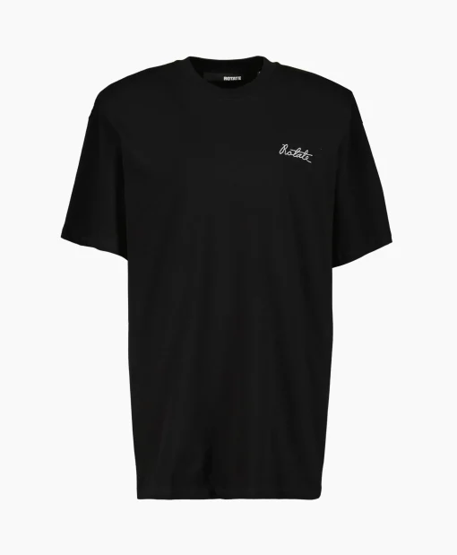 Rotate T-Shirt Korte Mouw Oversized Logo Zwart*Dames T-Shirts & Tops