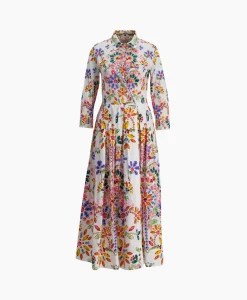 Sara Roka Midi Jurk Elenat Oranje*Dames Jurken